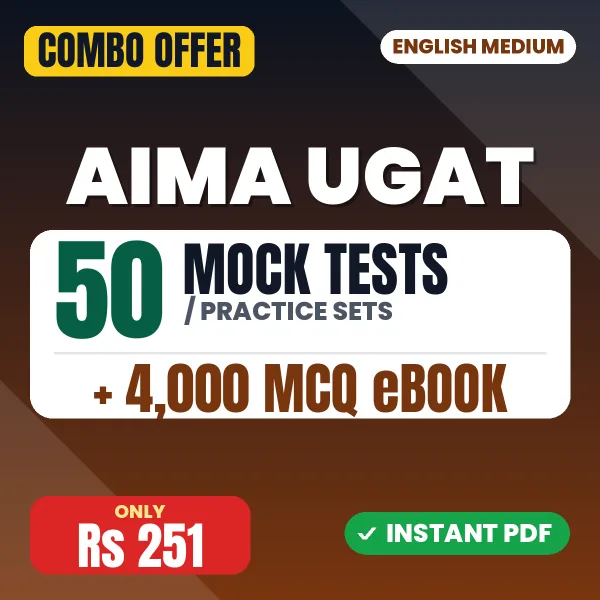 AIMA UGAT Exam (IMBA, BBA, BCA) – 50 Most Important Mock Tests / Practice Sets and 4000 MCQ eBook | English Medium PDF Download