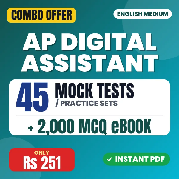 AP Digital Assistant (Computer Science) Exam – 45 Most Important Mock Tests / Practice Sets and 2000 MCQ eBook | English Medium PDF Download