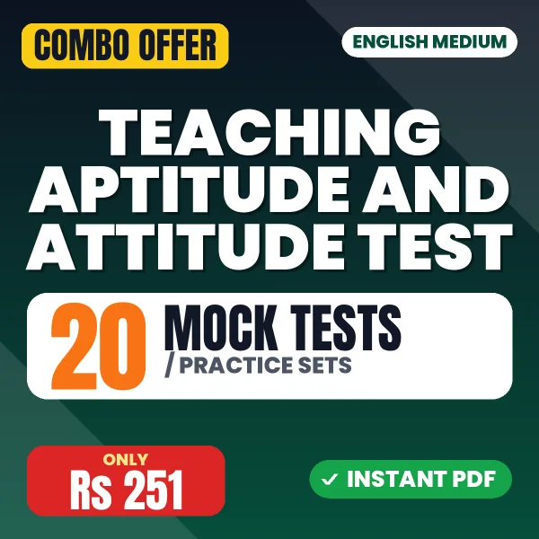 Teaching Aptitude & Research Aptitude Exam – 20 Most Important Mock Tests / Practice Sets | English Medium PDF Download