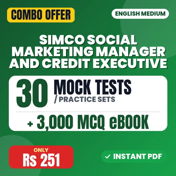 Social Marketing Manager and Credit Executive Exam – 30 Most Important Mock Tests / Practice Sets and 3000 MCQ eBook | English Medium PDF Download