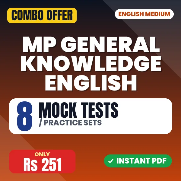 MP General Knowledge – 8 Most Important Mock Tests / Practice Sets | English Medium PDF Download