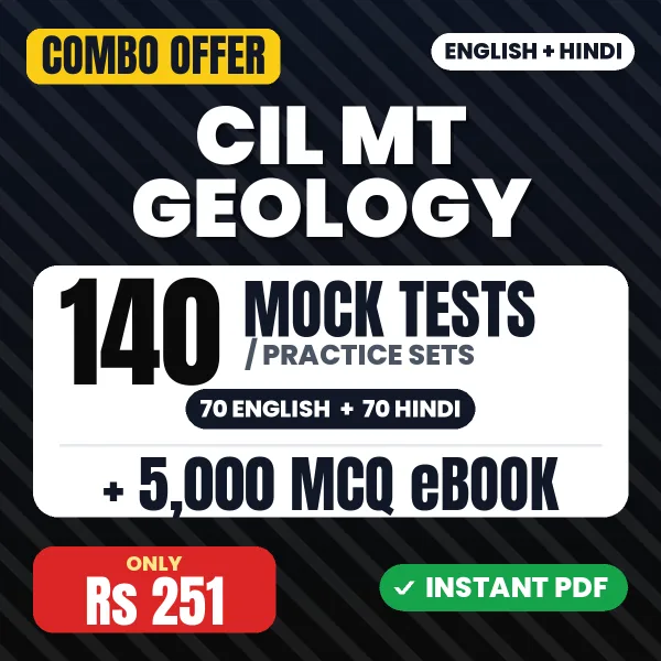CIL Management Trainee Geology Exam – 140 Most Important Mock Tests / Practice Sets and 5000 MCQ eBook | English & Hindi Medium PDF Download