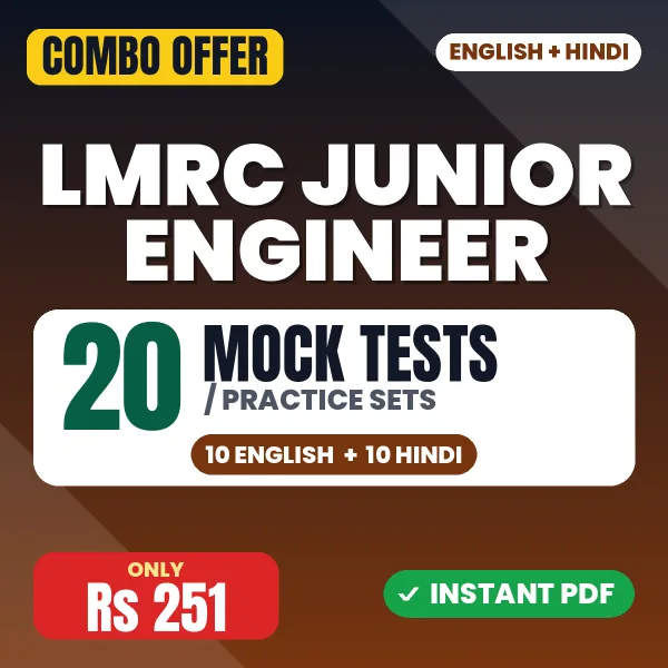 LMRC Junior Engineer Exam (Civil) – 20 Most Important Mock Tests / Practice Sets | English & Hindi Medium PDF Download
