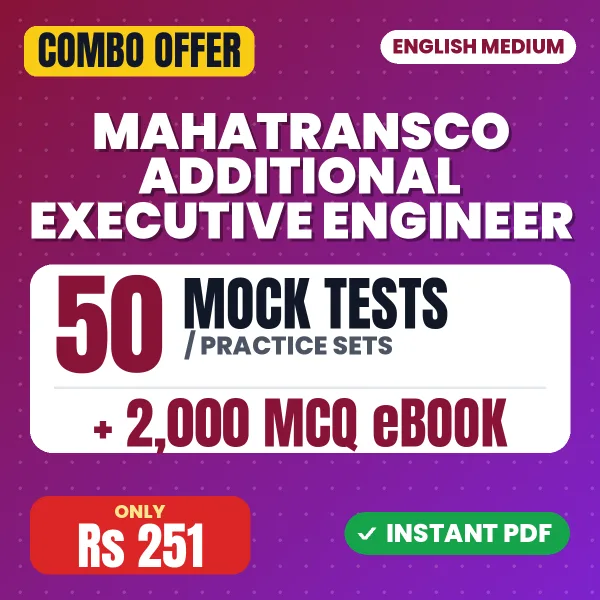 MAHATRANSCO Additional Executive Engineer Exam (Civil) – 50 Most Important Mock Tests / Practice Sets and 2000 MCQ eBook | English Medium PDF Download