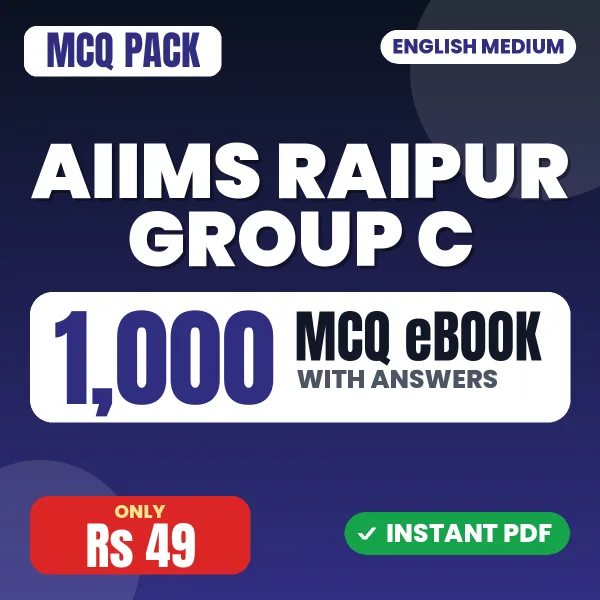 AIIMS Raipur Group C Exam – 1000 MCQ eBook with Answers | English Medium PDF Download