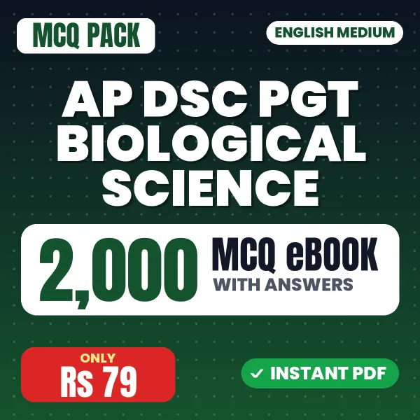 AP DSC PGT Biological Science Exam – 2000 MCQ eBook with Answers | English Medium PDF Download