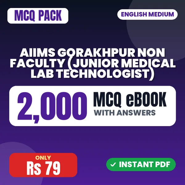 AIIMS Gorakhpur Non Faculty (Junior Medical Lab Technologist) Exam – 2000 MCQ eBook with Answers | English Medium PDF Download
