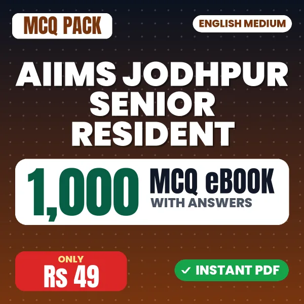 AIIMS Jodhpur Senior Resident Exam – 1000 MCQ eBook with Answers | English Medium PDF Download