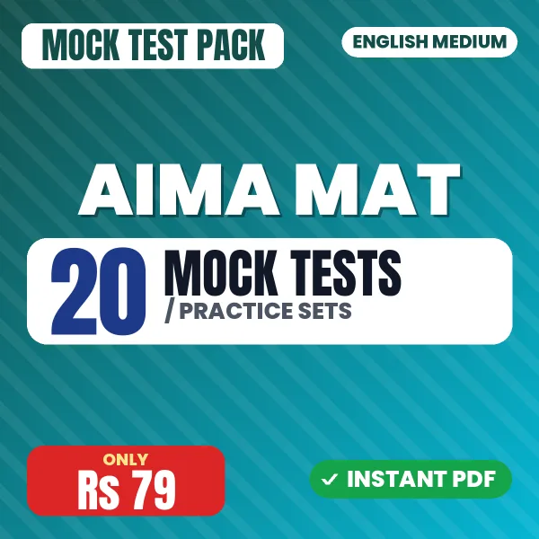 AIMA MAT Exam – 20 Mock Tests / Practice Sets | English Medium PDF Download
