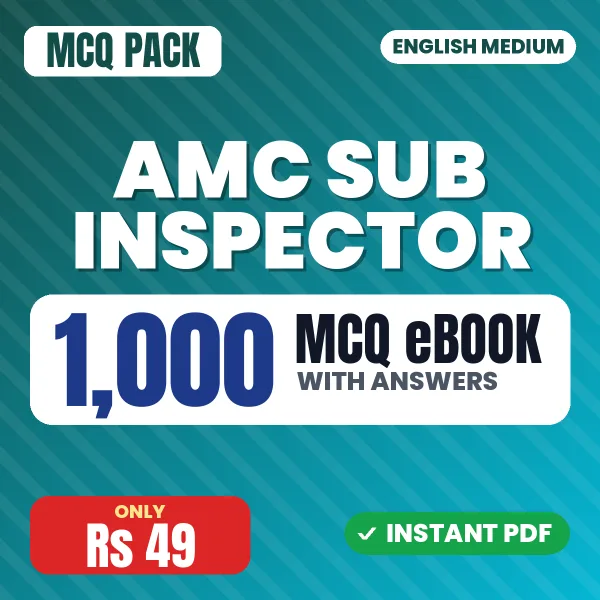 AMC Sub Inspector Exam – 1000 MCQ eBook with Answers | English Medium PDF Download