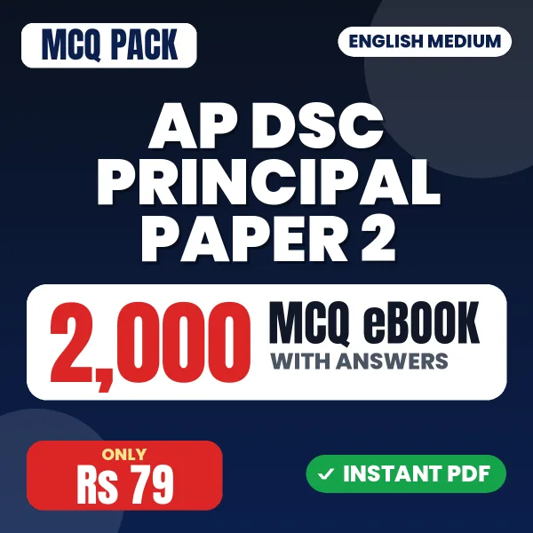 AP DSC Principal Paper 2 Exam – 2000 MCQ eBook with Answers | English Medium PDF Download