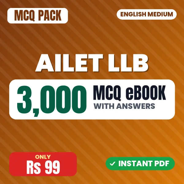 AILET LLB Exam – 3000 MCQ eBook with Answers | English Medium PDF Download