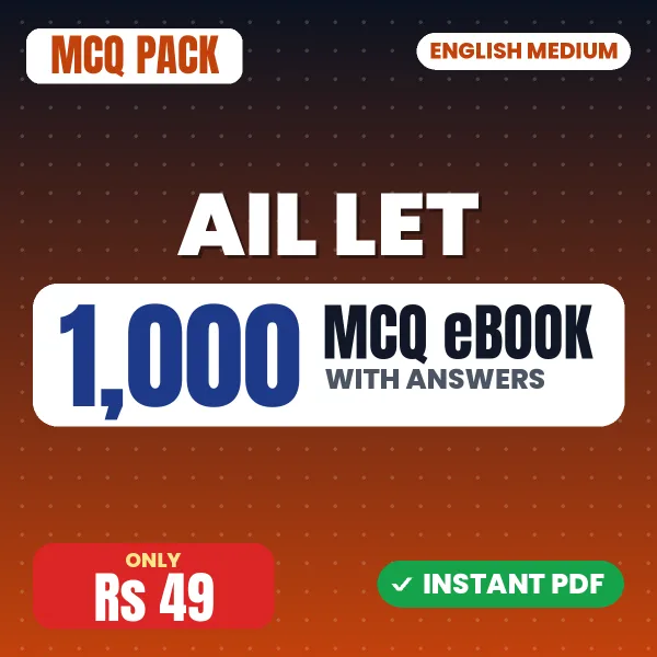 AIL LET Exam – 1000 MCQ eBook with Answers | English Medium PDF Download