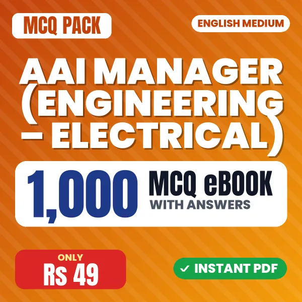 AAI Manager (Engineering – Electrical) Exam – 1000 MCQ eBook with Answers | English Medium PDF Download