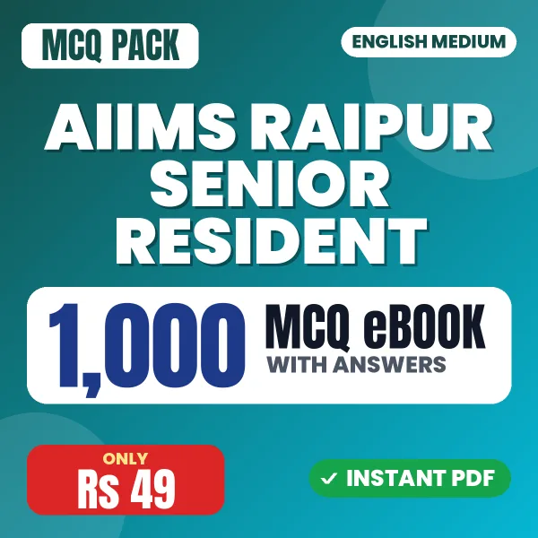 AIIMS Raipur Senior Resident Exam – 1000 MCQ eBook with Answers | English Medium PDF Download