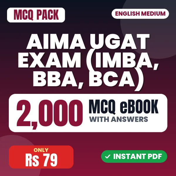 AIMA UGAT Exam (IMBA, BBA, BCA) – 2000 MCQ eBook with Answers | English Medium PDF Download