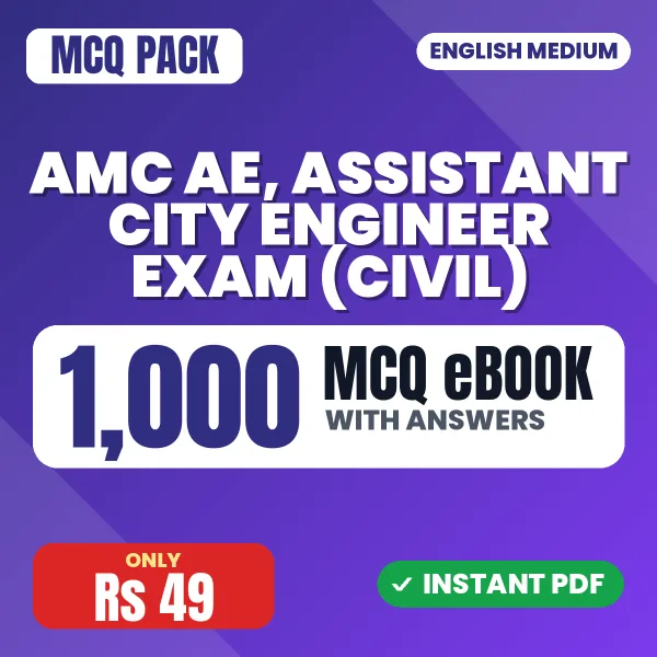AMC AE, Assistant City Engineer Exam (Civil) – 1000 MCQ eBook with Answers | English Medium PDF Download