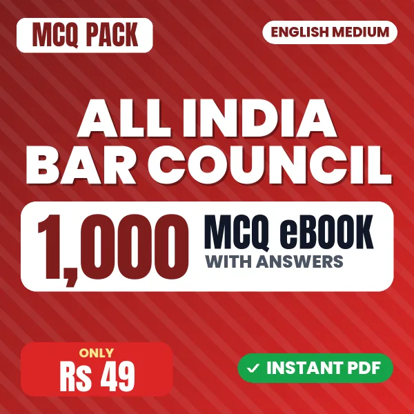 ALL India Bar Council Exam – 1000 MCQ eBook with Answers | English Medium PDF Download