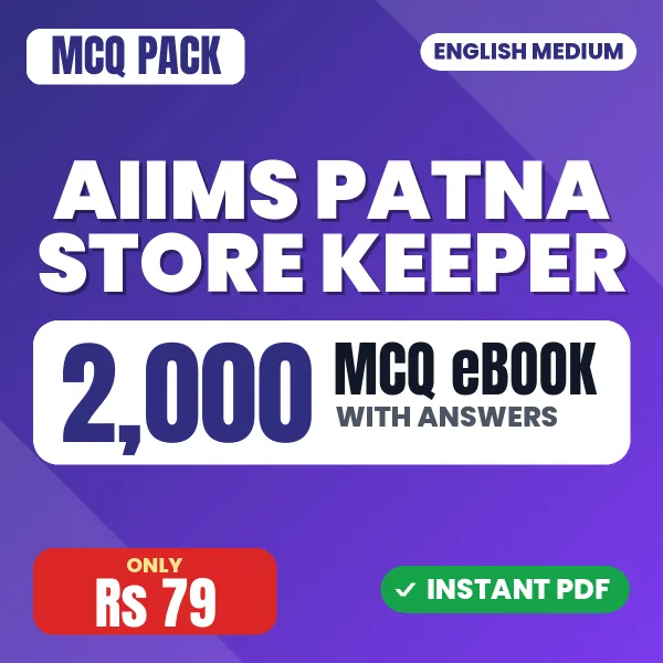 AIIMS Patna Store Keeper Exam – 2000 MCQ eBook with Answers | English Medium PDF Download