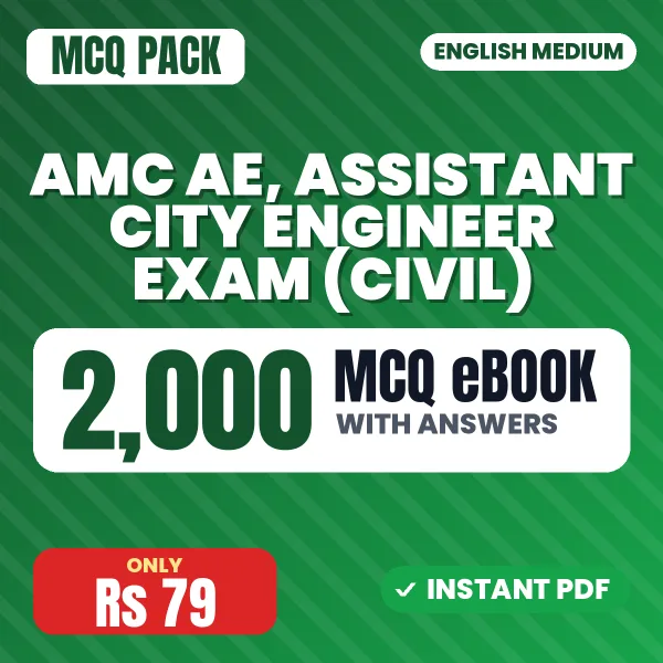 AMC AE, Assistant City Engineer Exam (Civil) – 2000 MCQ eBook with Answers | English Medium PDF Download