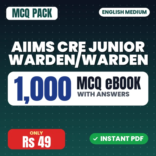 AIIMS CRE Junior Warden/Warden Exam – 1000 MCQ eBook with Answers | English Medium PDF Download