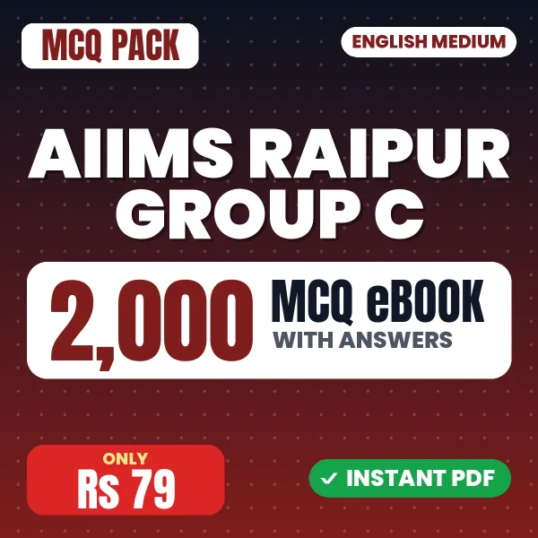 AIIMS Raipur Group C Exam – 2000 MCQ eBook with Answers | English Medium PDF Download