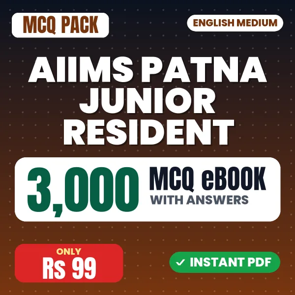 AIIMS Patna Junior Resident Exam – 3000 MCQ eBook with Answers | English Medium PDF Download