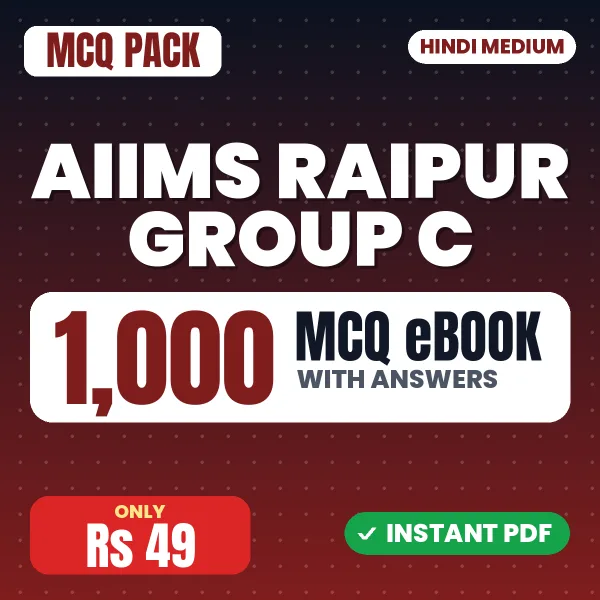 AIIMS Raipur Group C Exam – 1000 MCQ eBook with Answers | Hindi Medium PDF Download
