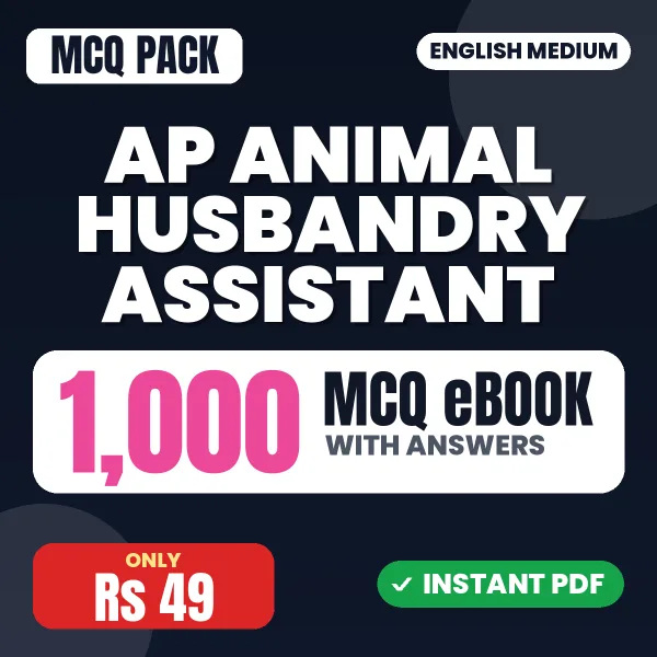 AP Animal Husbandry Assistant Exam – 1000 MCQ eBook with Answers | English Medium PDF Download