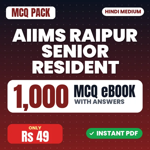 AIIMS Raipur Senior Resident Exam – 1000 MCQ eBook with Answers | Hindi Medium PDF Download