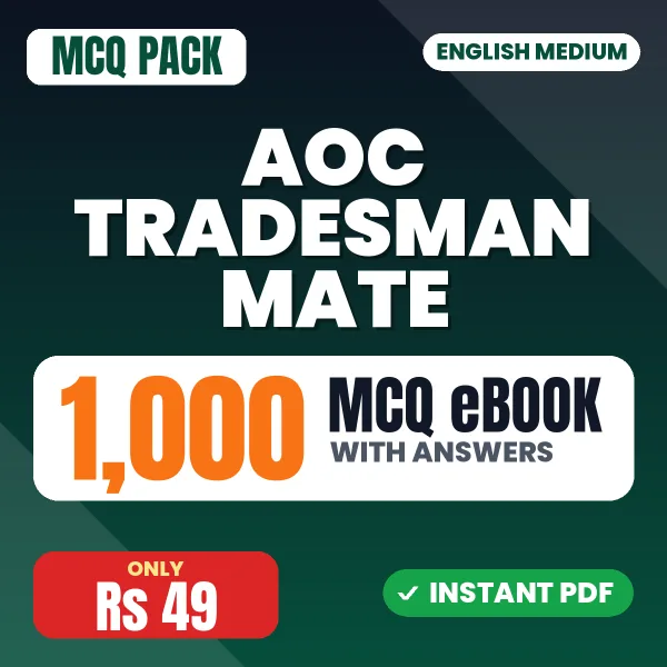AOC Tradesman Mate Exam – 1000 MCQ eBook with Answers | English Medium PDF Download