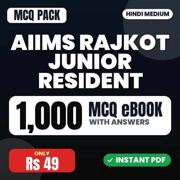 AIIMS Rajkot Junior Resident Exam – 1000 MCQ eBook with Answers | Hindi Medium PDF Download