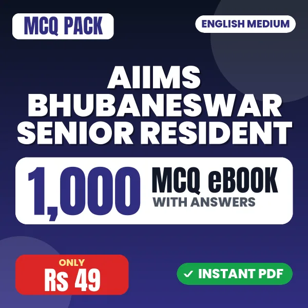 AIIMS Bhubaneswar Senior Resident Exam – 1000 MCQ eBook with Answers | English Medium PDF Download