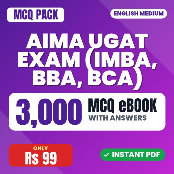 AIMA UGAT Exam (IMBA, BBA, BCA) – 3000 MCQ eBook with Answers | English Medium PDF Download