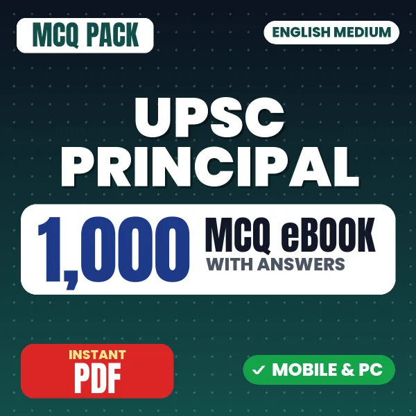UPSC Principal Exam – 1000 MCQ eBook with Answers | English Medium PDF Download