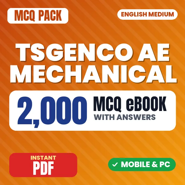 TSGENCO AE Mechanical Exam – 2000 MCQ eBook with Answers | English Medium PDF Download