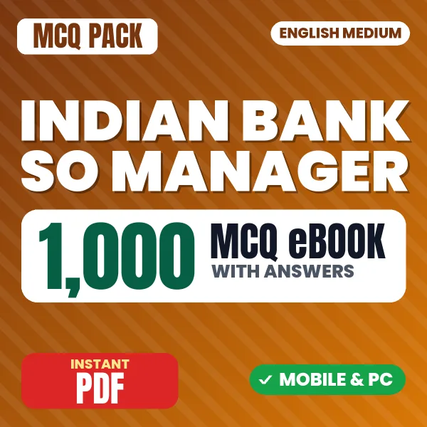 Indian Bank SO (Manager & Senior Manager Credit) Exam – 1000 MCQ eBook with Answers | English Medium PDF Download