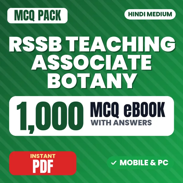 RSSB Teaching Associate (Botany) Exam Paper 1 – 1000 MCQ eBook with Answers | Hindi Medium PDF Download