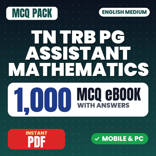 TN TRB PG Assistant (Mathematics) Exam – 1000 MCQ eBook with Answers | English Medium PDF Download