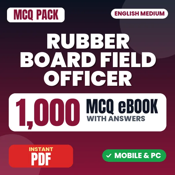 Rubber Board Field Officer Exam – 1000 MCQ eBook with Answers | English Medium PDF Download