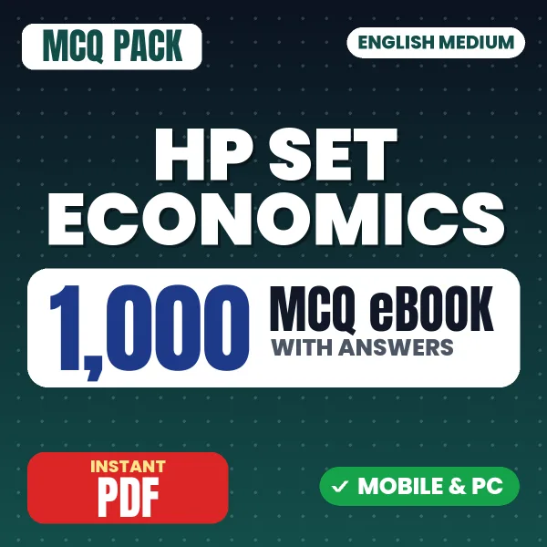 HP SET Economics Exam Paper 2 – 1000 MCQ eBook with Answers | English Medium PDF Download
