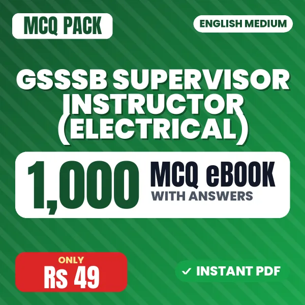 GSSSB Supervisor Instructor (Electrical) Exam – 1000 MCQ eBook with Answers | English Medium PDF Download