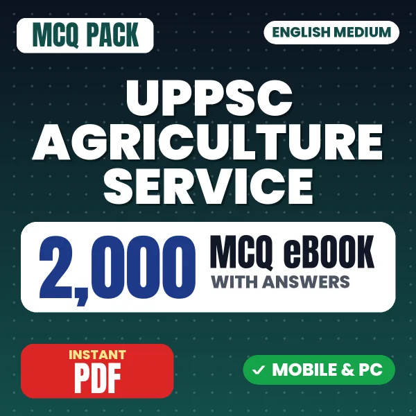 UPPSC Agriculture Service Prelims Exam – 2000 MCQ eBook with Answers | English Medium PDF Download