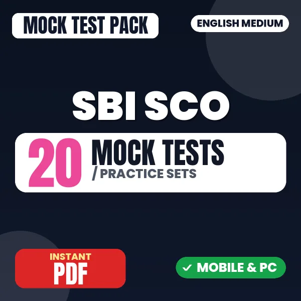 SBI SCO Assistant Manager Exam (Civil Engineering) – 20 Mock Tests / Practice Sets | English Medium PDF Download