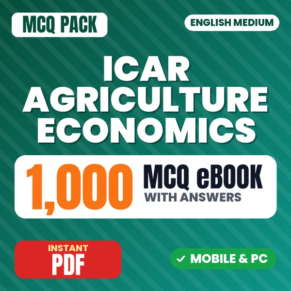 ICAR AIEEA Agriculture Economics Exam – 1000 MCQ eBook with Answers | English Medium PDF Download