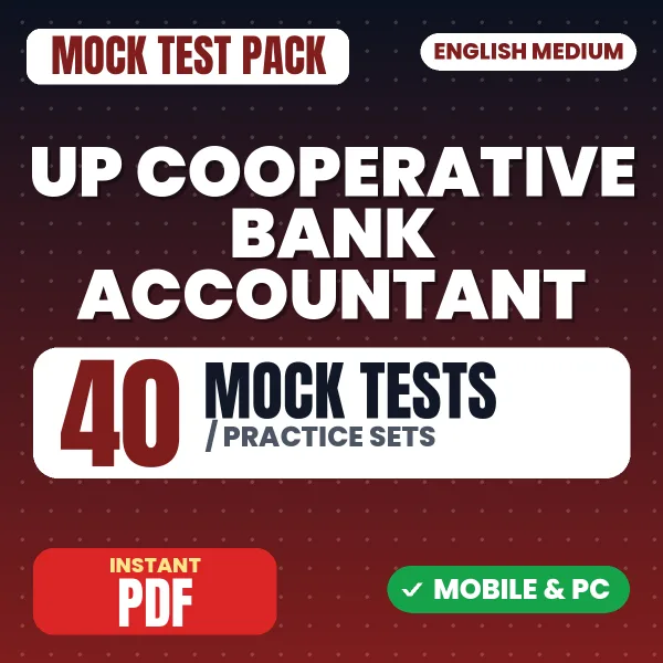 UP Cooperative Bank Accountant & Assistant Accountant Preliminary Exam – 40 Mock Tests / Practice Sets | English Medium PDF Download