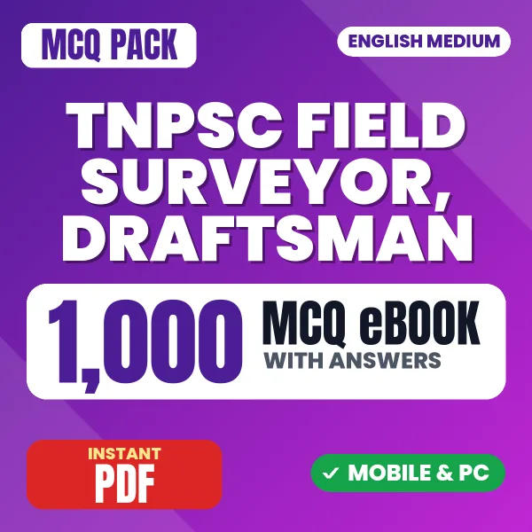 TNPSC Field Surveyor, Draftsman Exam Paper II (Part B) – 1000 MCQ eBook with Answers | English Medium PDF Download