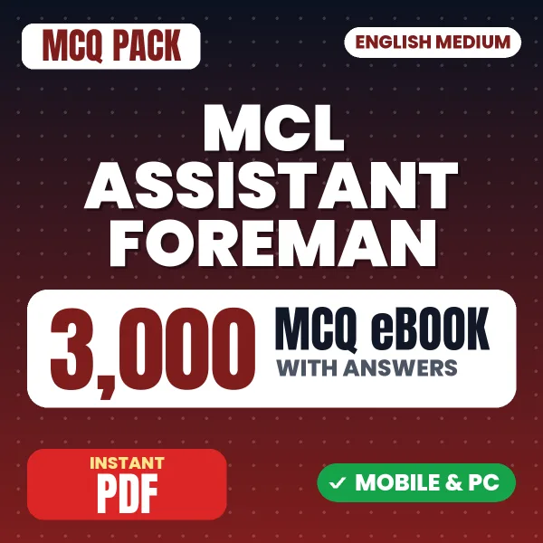 MCL Assistant Foreman (Electrical) Trainee Exam – 3000 MCQ eBook with Answers | English Medium PDF Download