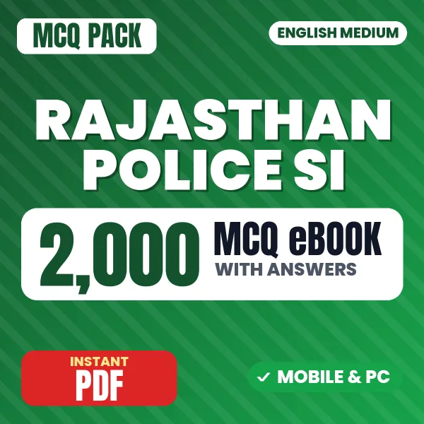 Rajasthan Police SI Paper-2 Exam – 2000 MCQ eBook with Answers | English Medium PDF Download