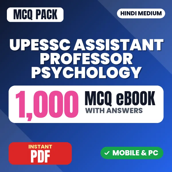 UPESSC Assistant Professor (Psychology) Exam – 1000 MCQ eBook with Answers | Hindi Medium PDF Download